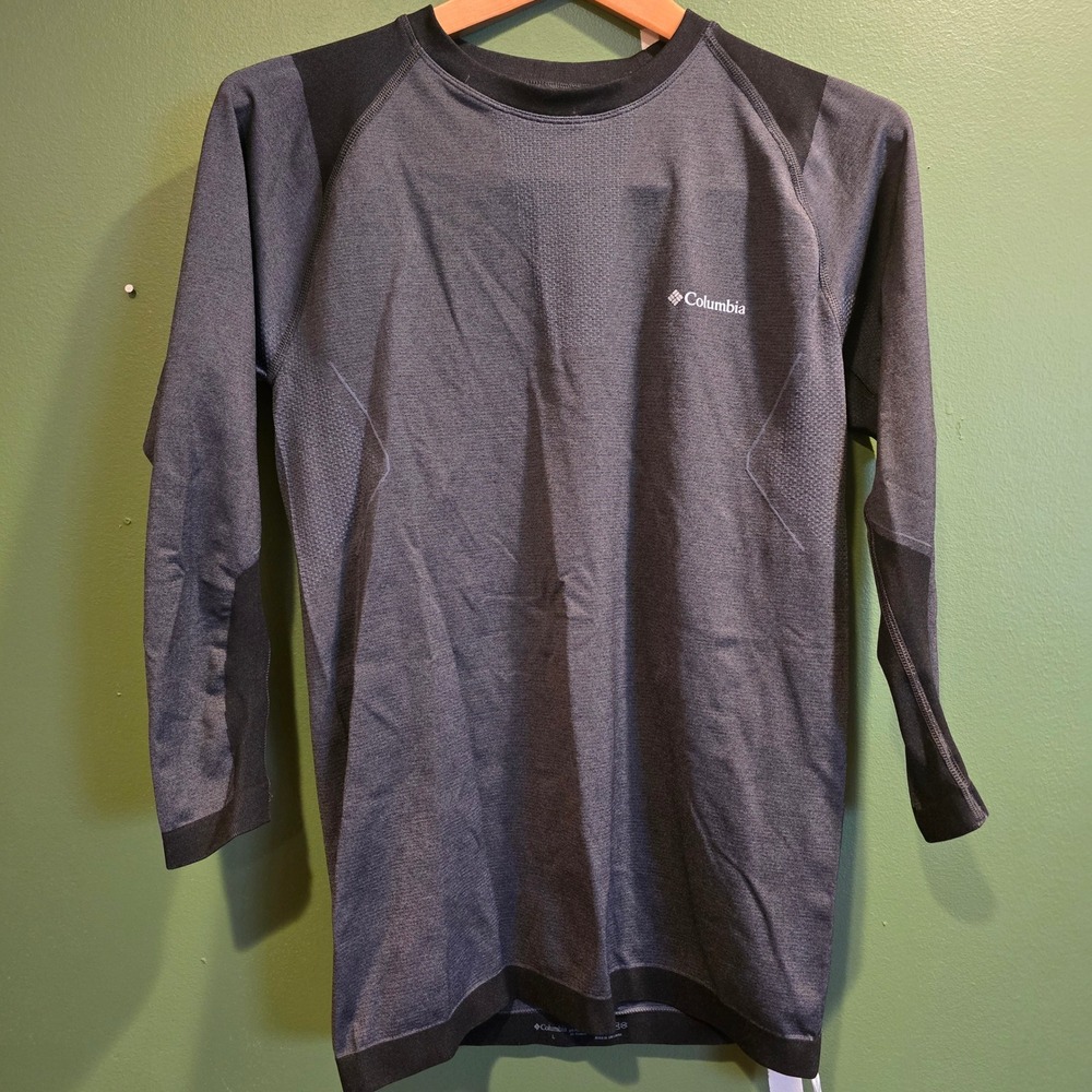 Columbia Mens Long Sleeve Baselayer Athletic Compression Shirt Dark Gray Size L